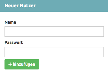 Neuen Nutzer anlegen